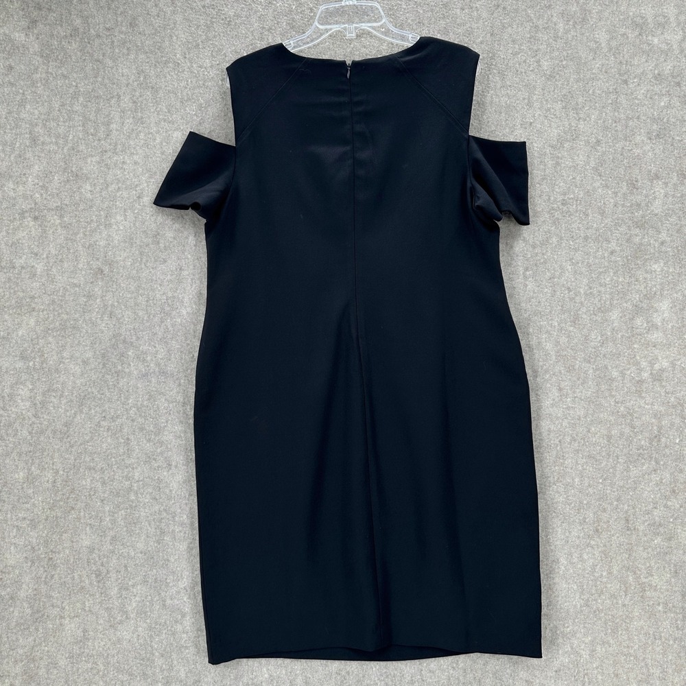 NWT Chicos Cold Shoulder Seamed Short Sheath Dress Black XL Career - Picture 2 of 8